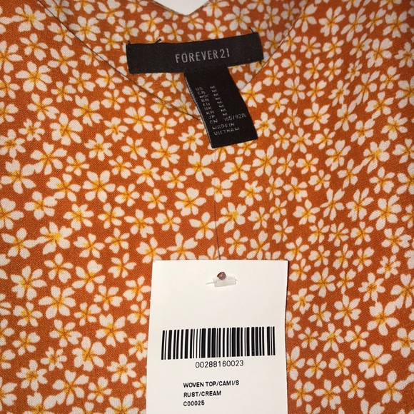 NWT Orange Floral Tank Top - Picture 2 of 2